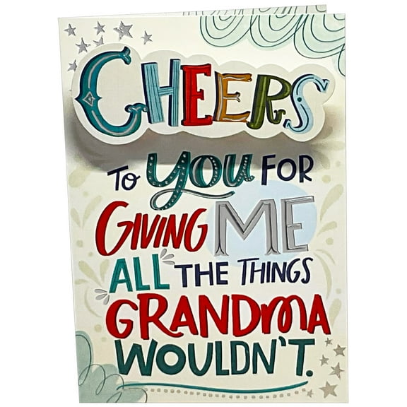 Designer Greetings Cheers to You 3D Banner Humorous / Funny Spring Activated Pop Out Father's Day Card for Grandpa