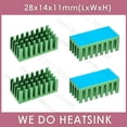 thumbnail image 1 of 28x14x11mm Without or With Thermal Pad Aluminum Network Routers Chip Heat Sinks Radiator Cooler With Thermal Pad Green With Pad 6pcs, 1 of 5