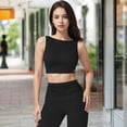 thumbnail image 2 of Women's Sleeveless Crop Top with High Neckline - X Large, Black, 2 of 7