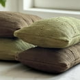 thumbnail image 3 of PILLOWPIA Chindi Handwoven Lumbar Pillow Cover, 14" x 24", Cotton with Brass Zipper- Moss, 3 of 9