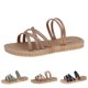 thumbnail image 5 of Bmisegm Women Sandals Fashionable New Pattern Color Block Simple Open Toe Breathable Flat Bottom Lightweight and Comfortable Summer Beach Shoes Sandals Women Summer Beige 8.5, 5 of 9