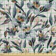 thumbnail image 2 of Ambesonne Floral Fabric by the Yard Upholstery, Exotic Alstroemeria Flowers, 5 Yards, Pale Rose and Slate Blue, 2 of 5