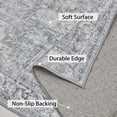 thumbnail image 3 of Retro Floral Print Area Rug, Vintage Distressed Low Profile Non Slip Floor Carpet, 3 of 8