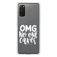 thumbnail image 1 of DistinctInk Clear Shockproof Hybrid Case for Galaxy S20 / S20 5G (6.2" Screen) - TPU Bumper Acrylic Back Tempered Glass Screen Protector - OMG No One Cares - White, 1 of 2