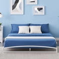 thumbnail image 3 of Idealhouse tamaño completo - size blanca low - platform metal marco de cama, 6 - pulgada heavy - duty con steel slats support, no necesita colchón base, noise - free, easy to assemble, 3 of 7