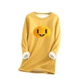 thumbnail image 2 of Hauts de Sortie pour Femmes Aguichant Style Décontracté d'Hiver Mode sous-Vêtements Chauds en Peluche Manches Longues Col Rond Haut Manches Longues pour Femmes en Liquidation, 2 of 4