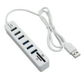 thumbnail image 2 of Lector de Tarjetas de 6 Puertos USB Hugtrwg Adaptador Divisor Blanco, 2 of 9