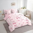 thumbnail image 3 of Manfei Cartoon Bow Tie 7pcs Bedding Comforter Set,Kawaii Cherry Queen Bedding Sets Super Cozy,Love Heart Print Queen Sheet Sets,Super Cozy Bowknot Bedroom Decorative,Reversible, 3 of 7