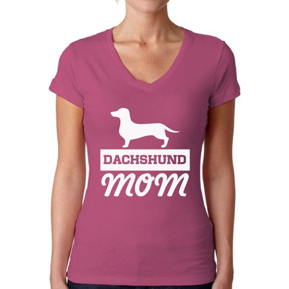 Awkward Styles Women's Dachshund Mom Dog Lover V-neck T-shirt Dachsie