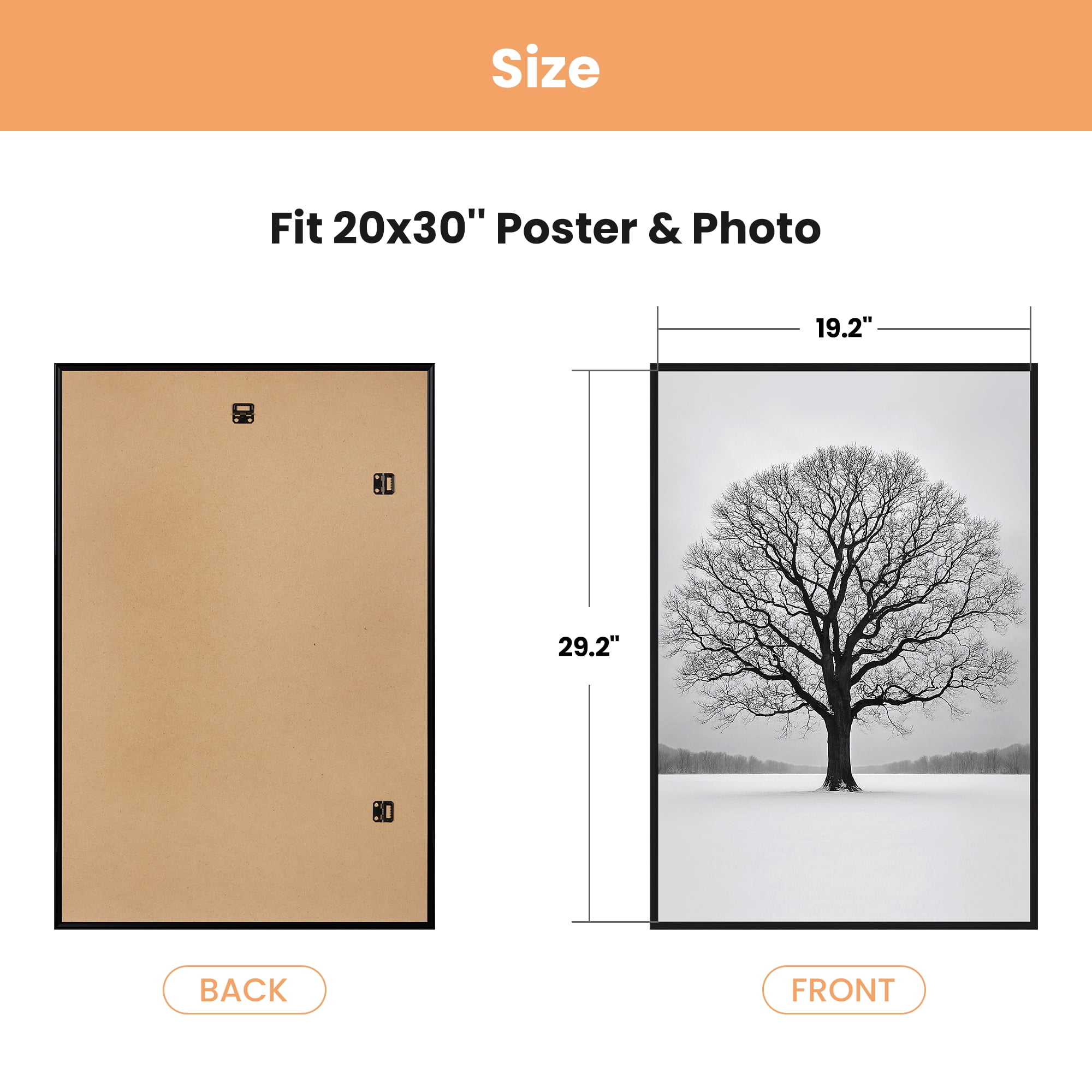 Sindcom 20x30 Picture Frames, Gallery Wall Poster Frames Set of 3, Black