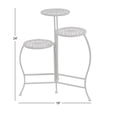 thumbnail image 4 of DecMode 19" x 14" x 24" 3 Tier White Metal Floral Plantstand, 4 of 15