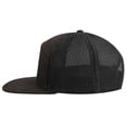thumbnail image 3 of Toptie 7 Panel Trucker Cap Adjustable Snapback Flat Bill Mesh Back Hip Hop Hat-Charcoal Black, 3 of 7