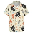 thumbnail image 3 of Chococat Men's Hawaiian Shirts Short Sleeve Button Down Casual Shirts Summer Tropical Aloha Beach Shirts, 3 of 7