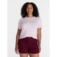 thumbnail image 2 of Time and Tru Women's Draped Boxy Tee with Short Sleeves, Sizes XS-XXXL, 2 of 6