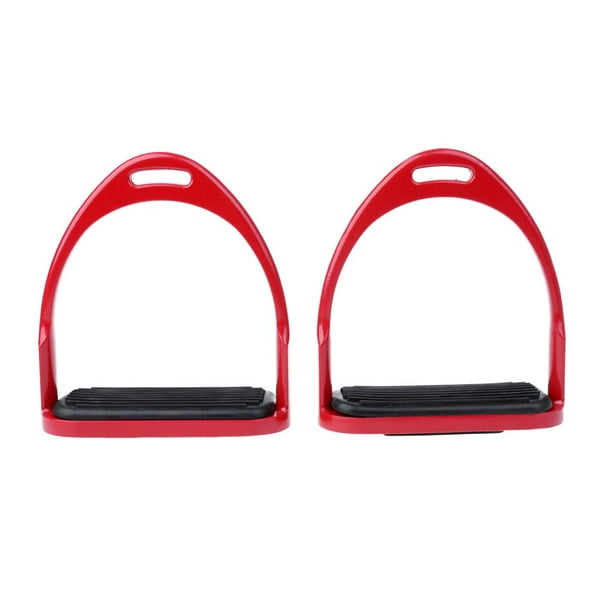 Estribos de Seguridad para a Caballo en Inglés para Silla de - Peldaños de Goma Antideslizantes Y Carril Ancho rojo DYNWAVEMX Estribos de caballos