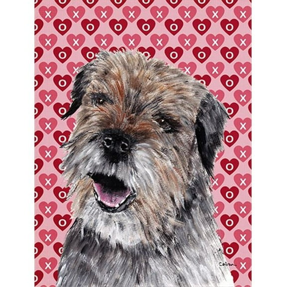 Border Terrier Valentines Love Flag Garden Size