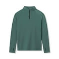 thumbnail image 2 of APEXFWDT Men's Long Sleeve Half-Zip Stand Collar Top Slim Fit Athletic Training Shirt with Thumb Holes Casual Activewear,L,Green, 2 of 7