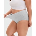 thumbnail image 3 of INNERSY Women's Plus Size XL-5XL Cotton Underwear High Waisted Briefs Panties 4-Pack(4XL,‌Frosted Turquoise), 3 of 8
