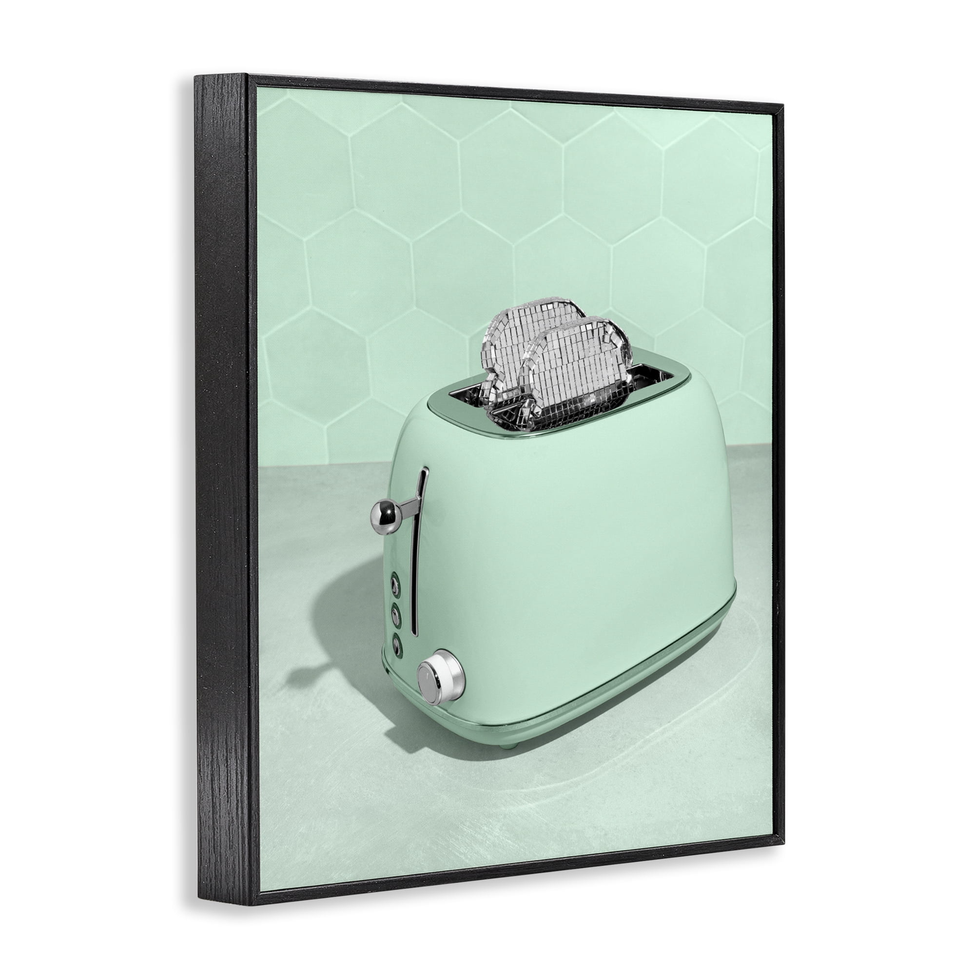 Stupell Industries Disco Toaster Over Green Black Framed Giclee Art, design by LISH Creative