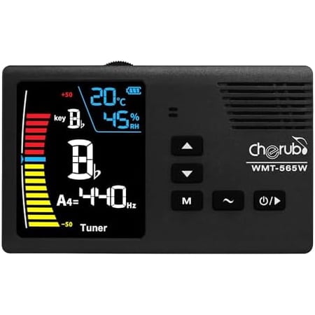 WMT-565W Metronome Tuner, Rechargeable 5 in 1 Digital Metronome, Tuner, Sound, Hygrometer, Thermometer Generator for Wind Instrument$$Music