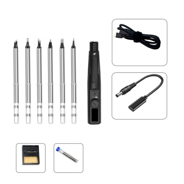 Electric Soldering Iron Kit, 96W Repair Tool Welding Solder Rework Station,Heat Pencil Smart Portable Solder Iron Tips ,Professional Function