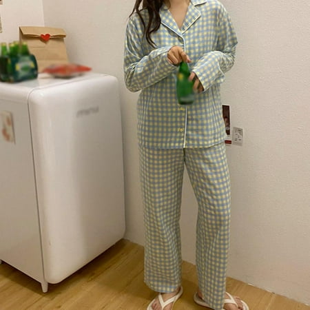

Women Pajamas Sweet Animial Pattern Print Nighty Suit Spring Autumn Sleepwear Petite Homewear Set