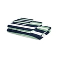 thumbnail image 2 of Green Navy Blue Striped Towel Set of 3, Soft Microfiber Bath Towels, Hand Towel, Washcloths, Chic Abstract Lines Geometric Quick-Dry Absorbent Towels for Bathroom Kitchen Hotel Beach Gym Spa, 2 of 7