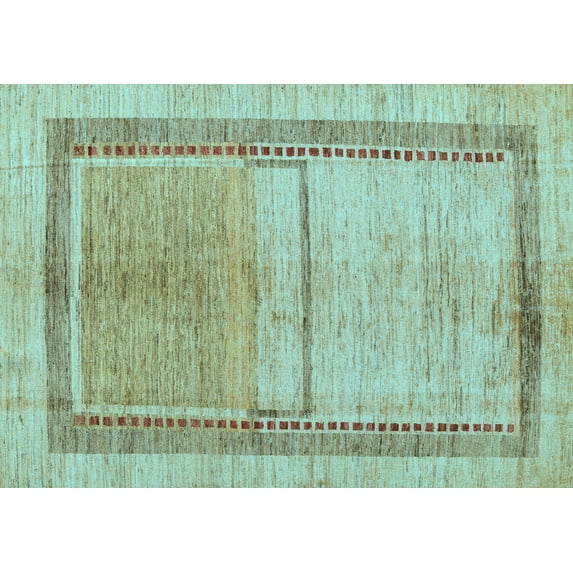 Ahgly Company Indoor Rectangle Oriental Light Blue Modern Area Rugs, 8' x 10'