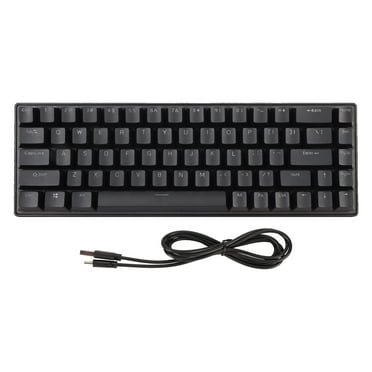 Gaming Keyboard USB 68 Keys Blue Switch N Key Rollover 10 RGB Backlit Modes Wired Keyboard for Desktop Laptop Black