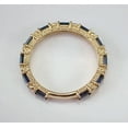 thumbnail image 3 of 2Ct Baguette Cut Simulated Blue Sapphire Eternity Women's Wedding Band Ring 14K Yellow Gold Plated 925 Silver, 3 of 5