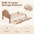 thumbnail image 6 of Miniyam Twin Size Kids Bed Frame with Storage Drawer, Wooden Platform Bed, Beige & Natural, 6 of 7