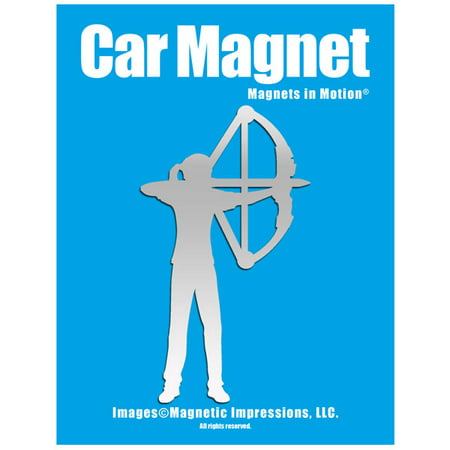 Archery Compound Bow Women’s Car Magnet Chrome