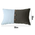 thumbnail image 2 of Funda de almohada para el hogar con costuras de rayas y botones en cuatro colores., 2 of 5