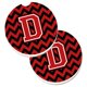 thumbnail image 1 of Juego de 2 Posavasos Caroline's Treasures D Chevron Negro y Rojo 2.56 Multicolor, 1 of 1