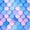 Blue Pink Purple, variant on Manfei Cute Mermaid Tail Blackout Curtains, Dreamy Fish Scale Window Curtains Pack of 2 (38x45 Each), Pink Blue