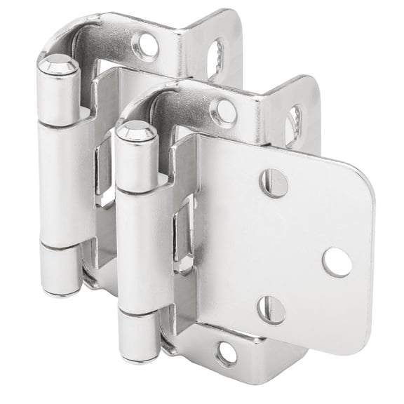 5 Pair Pack - Cosmas 18650-SN Satin Nickel Self Closing Partial Wrap Cabinet Hinge 1/2" Inch Overlay (Pair) [18650-SN]