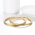 thumbnail image 4 of [Clearance]Hoop Earring Set of 3 Gold Plated Hoop Earrings for Women 25 40 & 70mm, 4 of 7