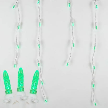 Novelty Lights, Inc. M5 Christmas LED Icicle Light Set, White Wire, 15 Long, 150 Light ...