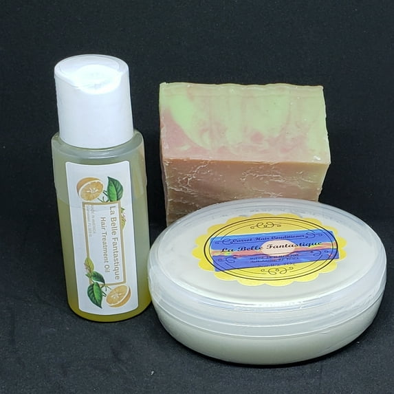La Belle Fantastique Shampoo and Conditioner Set | Natural Hair Care|Unscented Shampoo, Palm Free Sulfate Free Solid Shampoo