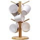thumbnail image 1 of Estante para tazas de madera de bambú, organizador de tazas de té y café con árbol, soporte para colgar con 6 ganchos, soporte para tazas de bambú extraíble brillar Hogar, 1 of 6