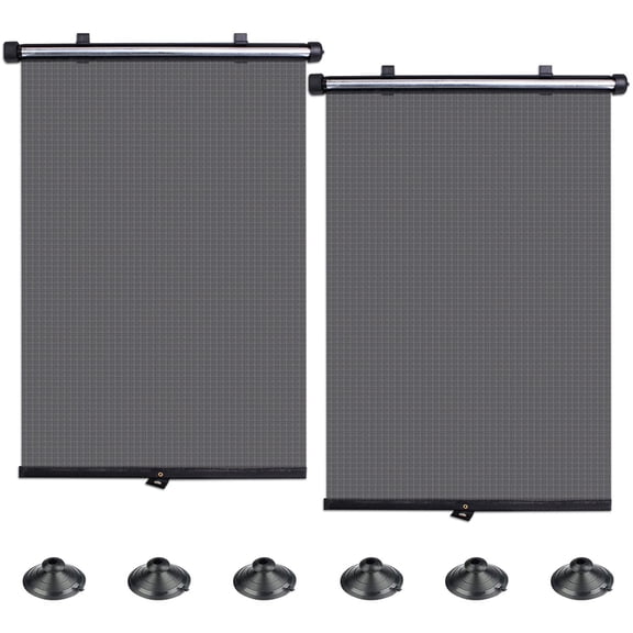 Kabnic 2PC Car Sun Shade Side Window for Baby, Retractable Car Roller Shades for Side Window Blocks Harmful Sun Glare and Heat
