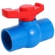 thumbnail image 1 of 40mm x 40mm Slip Full Port Red Handle Lever U-PVC Ball Valve Blue, 1 of 5