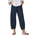 thumbnail image 3 of Guardurnaity - Pantalones deportivos de pierna ancha para mujer, informales, de talla grande, con cintura elástica Prendas para la parte inferior del cuerpo Azul oscuro L, 3 of 5