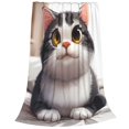 thumbnail image 2 of Fotbe Cute Cartoon Kitten Manta de Franela Acolchonada con Estampado, Súper Suave y Esponjosa, Extra Grande para Sofá, Cama, Uso Todo el Año-50"x40", 2 of 7