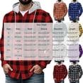 thumbnail image 3 of LYSMORA Mens Plaid Button Down Hooded Shirt Long Sleeve Chest Pocket Casual Outdoor Hoodie Shacket, 3 of 5