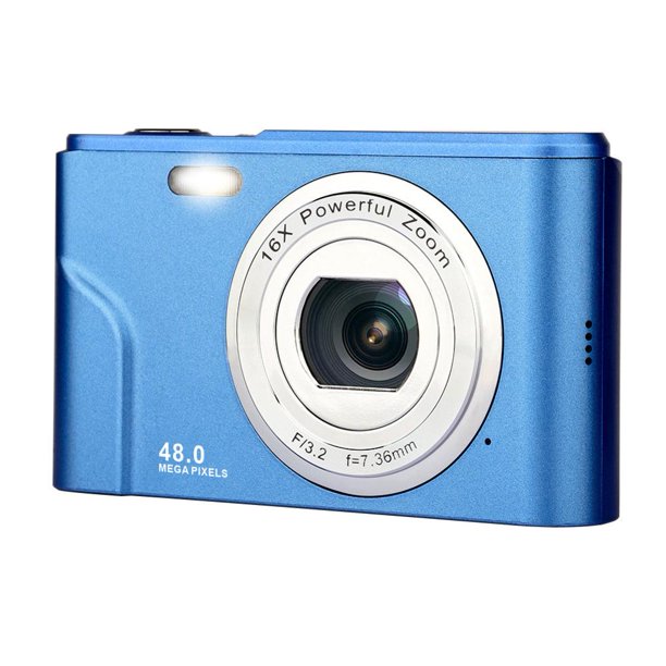 Cámara para niños de 48MP 1080P 2.4 pulgadas IPS HD para fotografía para principiantes (Azul) DQrwqpou Para estrenar