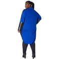 thumbnail image 2 of Ashley Stewart Women's Plus Size Faux Leather Paneled Hi Low Tunic, Surf The Web, 2 of 4