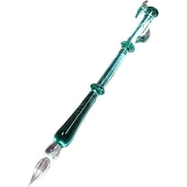 Handmade Glass Dip Pen: Crystal Calligraphy Pen Bamboo Shape Vintage Dip Ink Gift Pen, Dip Sign Pen for Artist, Writing Drawing Decoration (Blue)