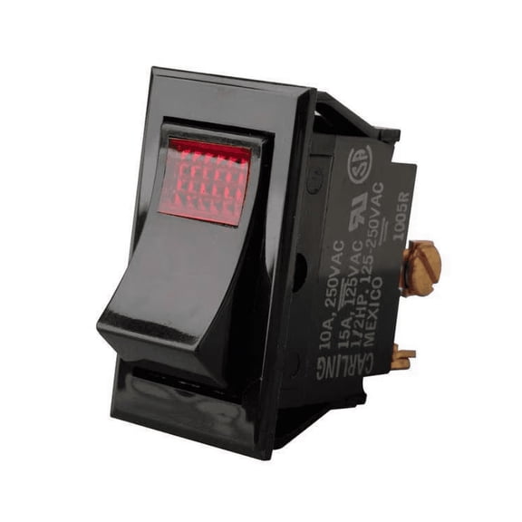 Lighted Rocker Switch, SPST, 3 Connections