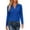 *Blue, variant on ClodeEU Women's Ribbed Collared V Neck Long Sleeve Knit Top,Casual Slim Fit Sweater Shirt ,Women's Plus L